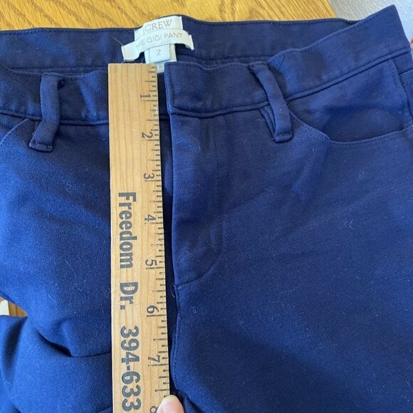 J.Crew The Gigi Pant Women 2 Navy Stretch Skinny Ponte Classic Minimalist Preppy - Picture 8 of 10